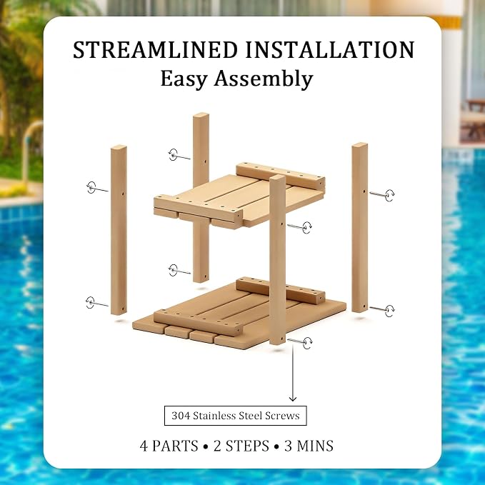 OTSUN Adirondack Outdoor Side Table, HDPE Small Outside Side Table Weather Resistant Easy Maintenance for Patio Porch Deck & Backyard