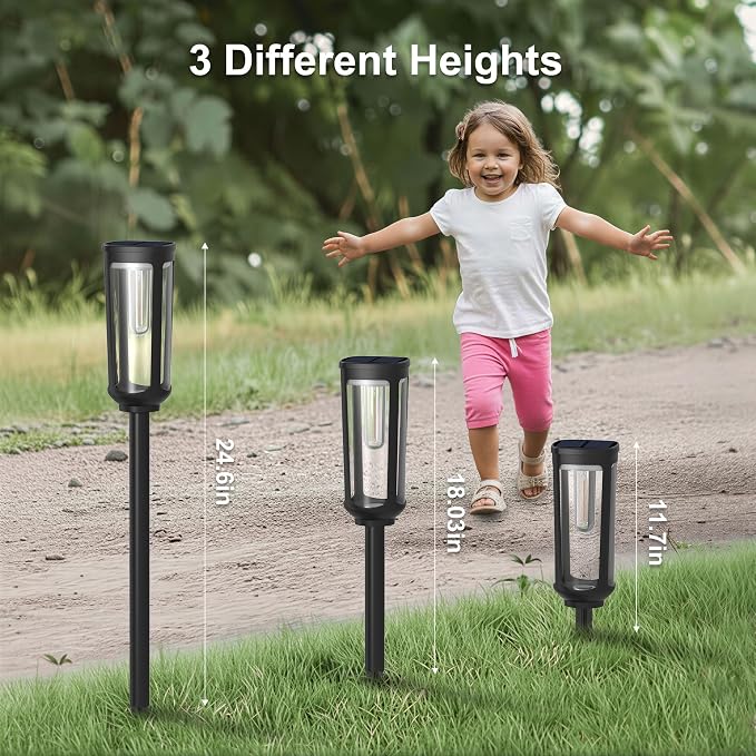 JEJOT Solar Pathway Lights Outdoor Waterproof, 12 Pack Solar Walkway Lights | Solar Light outdoor for Lawn Yard Garden Patio Driveway Decor Landscape, Cool White