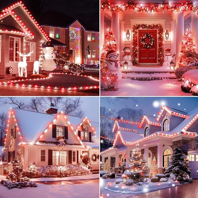 Brightown C9 Christmas String Lights Outdoor Led Fairy Lights Faceted Strawberry Lights Extendable UL Certified for Party Holiday Wedding Christmas Indoor Outdoor Decor