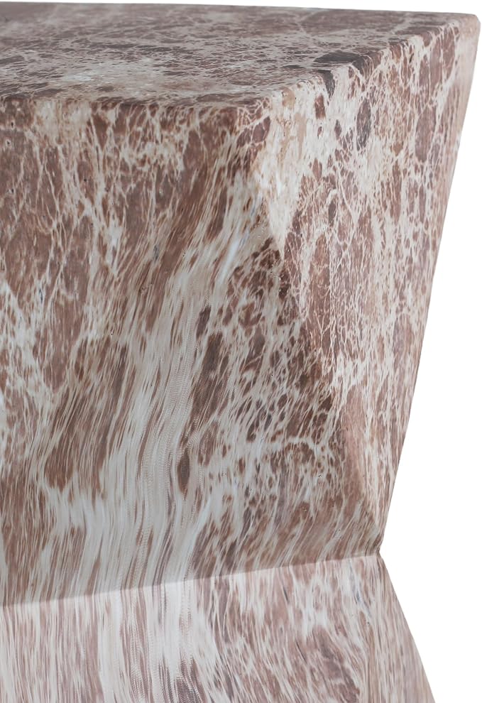 12.4" Cement End Tables for Patio,Marble | Faux Terrazzo Modern Small Squre Side Accent Table,Tree Stump Garden Stool Drum Indoor and Outdoor