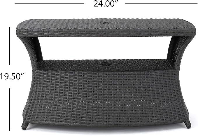 Christopher Knight Home Banta Outdoor Wicker Side Table (Grey)