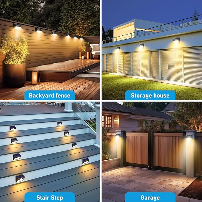 16 Packs Solar Outdoor Lights Motion Sensor Solar Security Light Waterproof with 3 Lighting Modes Solar Powered Wall Lights Outside for Garden Fence Yard, Warm White