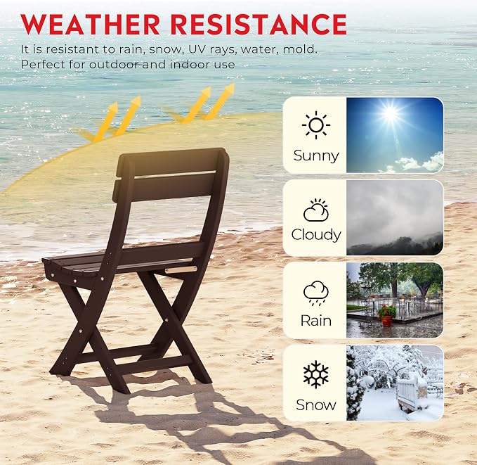 Costaelm Outdoor Bistro Table and Chairs Set of 2, Round Portable Folding Bar Height Barstool Set of 3, Tall Balcony Pub High Top Table 3 piece Patio Set for Deck, Backyard, Garden, Dark Brown