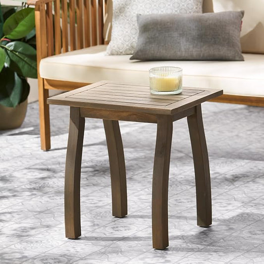Patio Dining Table, Square, Acacia Wood, Grey