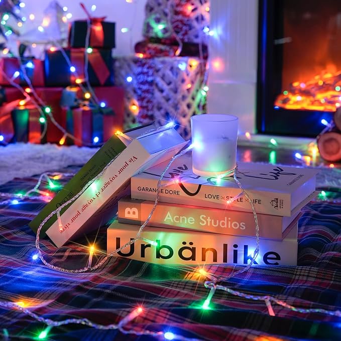 JMEXSUSS 150 LED Multicolor Christmas Tree Lights Indoor Outdoor Waterproof | 59 Ft Connectable Colorful Christmas String Lights Plug in, 8 Modes Multi-color String Lights for Patio Party Holiday Decor