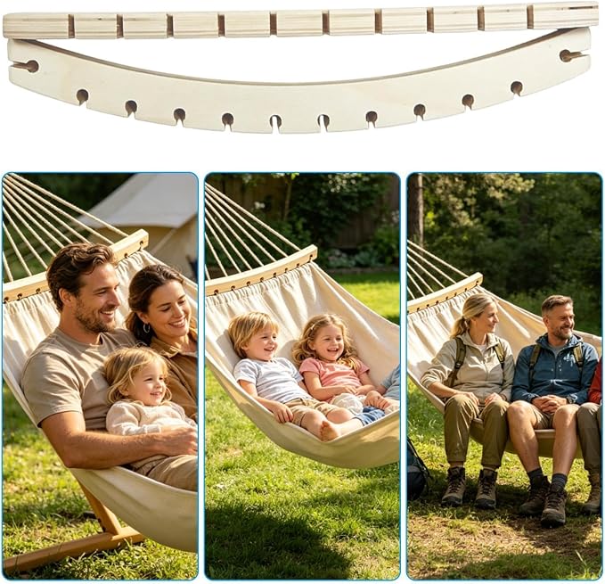Hammock Spreader Bars 2pcs, 12 Hole Detachable Wooden Design, 40cm/50cm, Outdoor Hanging Hämmock Support Bars, Hammock Replacement Accessories, for Garden Camping Patio