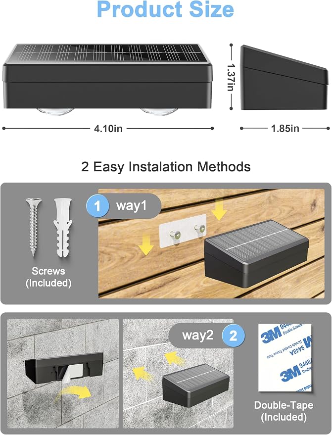 JOFIOS Solar Fence Lights with Remote, Warm White, Cool White and RGB Color Glow LED Outdoor Wall Lights, IP65 Waterproof Solar Lights for Fence, Backyard, Railing, and Deck, Home Improvement, 16 Pack