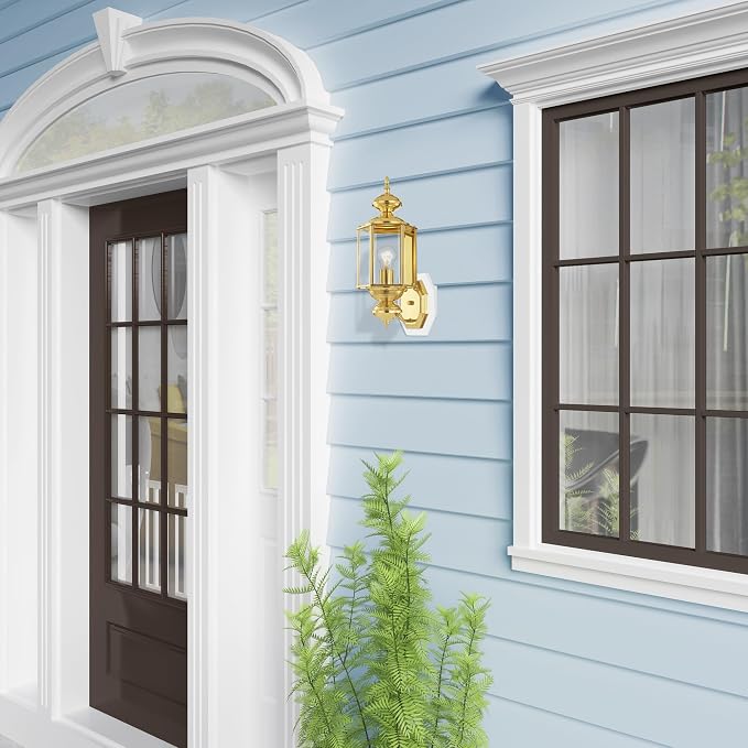 Livex Lighting 2006-02 1-Light Outdoor Wall Lantern, Polished Brass