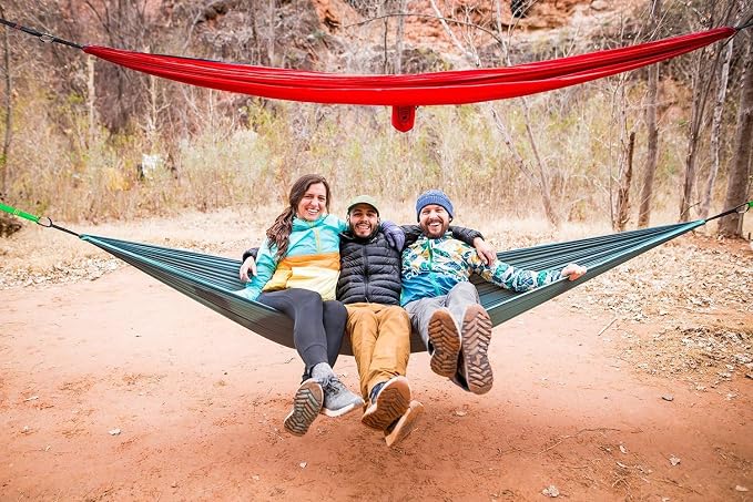 Grand Trunk TrunkTech Single Hammock, 11 ft, 500 lb, Lightweight, Red/Navy