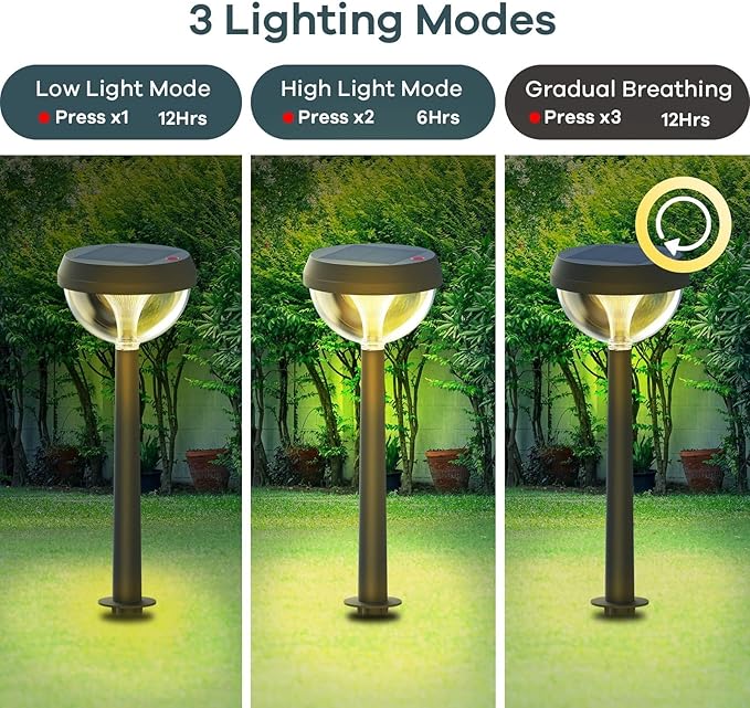 Linkind Solar Pathway Lights 8 Pack, Solar Lights Outdoor Warm White | Adjustable Solar Powered Lights Waterproof for Walkway Yard Garden Driveway Backyard