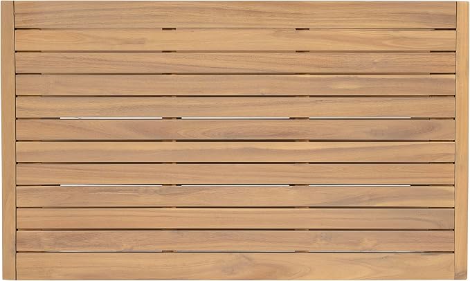 Christopher Knight Home Kayim Patio Loveseat Coffee Table Set with Woven Rope Backrest, Acacia Wood Outdoor Furniture Set, Outdoor Conversation Sofa Chat Set for Backyard Deck, Light Teak+Beige