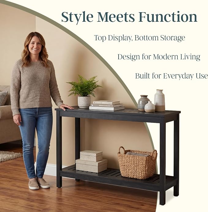 DTY Outdoor Living Longs Peak Eucalyptus Console Table, Espresso