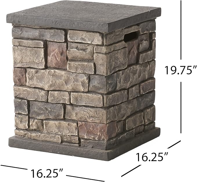 Chesney Outdoor Tank Holder Side Table - Lightweight Concrete - Stone Finish
