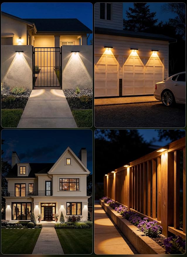 Brightown 8 Pack Solar Fence Lights Outdoor, 3000/4000/6000K RGB 11 Colors | 3 Modes Solar Powered Fence Lights, IP65 Solar Deck Step Flood for Outside Yard Patio Home Improvement Wall Railing