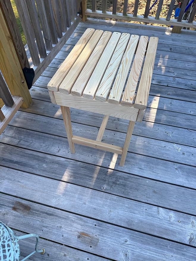 Outdoor Patio Side Table, Cypress Wood, 21" W x 16" D x 22" H