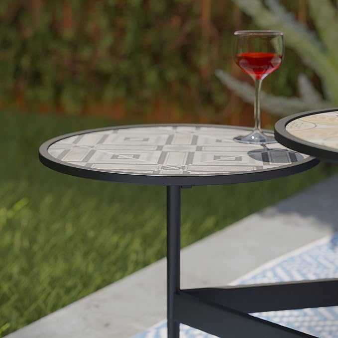 Generic Outdoor 3 Tier Cocktail Table, Black