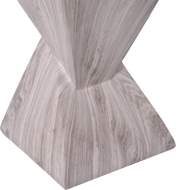 Christopher Knight Home 18.5 Inch Modern Outdoor Faux Concrete Side Table, Patio End Table with Sculptural Fluted Geometric Design, Accent Table for Garden Balcony Poolside