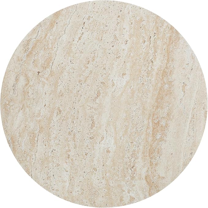Outdoor Side Table Faux Marble End Table Faux Stone Side Tables Travertine Small Coffee Tables for Indoor Outdoor, Garden Stool Plant Stand for Porch, Backyard Patio, 15"*19" Beige