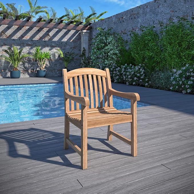 Amazonia Pennsylvania 7-Piece Outdoor Rectangular Dining Table Set | Certified Teak | Ideal for Patio and Indoors
