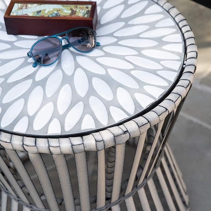 SEI Outdoor Patio Furniture - Melilani Round Outdoor Side Table - Transitional Design Natural Rattan - Fully Assembled - Ideal for Patio, Backyard (OD1086106)