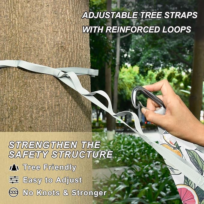 Camping Hammock Outdoor Hammocks for Outside Grapefruit Grape Fruit Beach Trees Portable Lightweight with Pockets Tree Straps Indoor