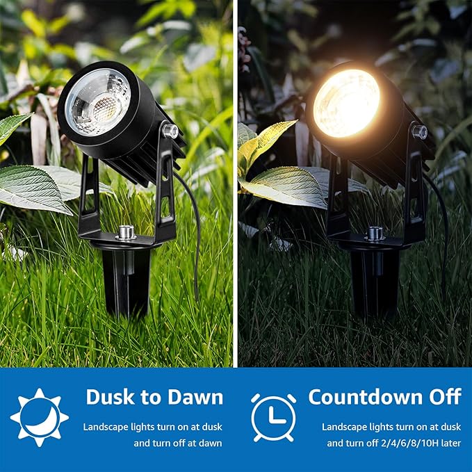 SUNVIE All-in-One LED Low Voltage Landscape Lighting Kit Dusk to Dawn 12PCS | 3000K Landscape Lights with Transformer Connectors 100FT Wire, Waterproof Low Voltage Landscape Lights for Garden Yard House