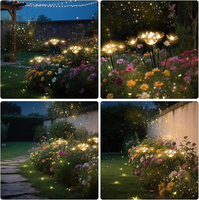 Solar Lights Outdoor, Solar Firefly Swaying Garden Decor Light (24LED) | 2 Lighting Modes, IP65 Waterproof, Garden Decor Lights, Yard Patio Pathway Decoration, Gifts for Women, Grandma