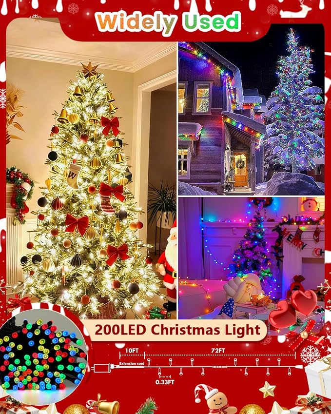 2Pack 400LED Smart Color Changing String Lights | 164FT App Controlled Halloween Lights, Waterproof RGB LED String Lights with Remote & Timer, Music Sync Multiple Modes Indoor Outdoor for Fall Decor
