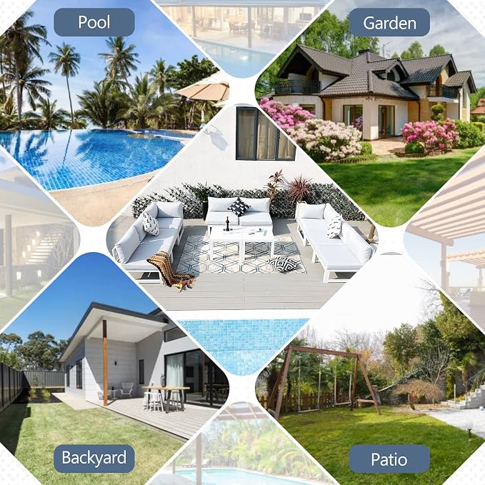 RADIATA 8 Person Modern Aluminum Outdoor Patio Furniture Set, 29 inch Wide Deep Seating, All-Weather Anti-Rust L Shaped Modular Sectional Couch, Large Comfy Conversation Set for Backyard Lawn, White