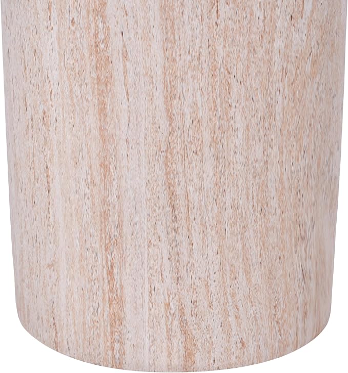 Christopher Knight Home 18.11 Inch Sculptural MGO Side Table Modern Round End Table Faux Travertine Indoor Outdoor Pedestal Accent Table