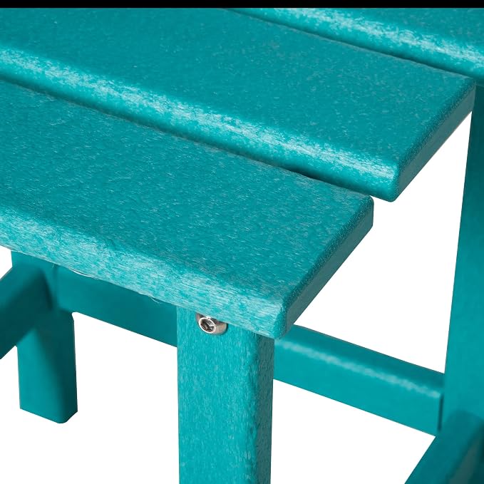 Outsunny Patio Side Table, 15" Square Outdoor End Table, HDPE Plastic Tea Table for Adirondack Chair, Backyard or Lawn, Green