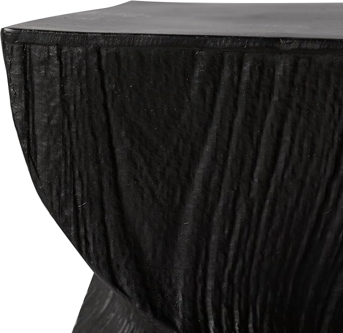 LeisureMod Modern Square Side Table, Accent End Table for Home, Outdoor Patio, Living Room Sofa, Night Stand, Weather-Resistant, Onyx Series in Black