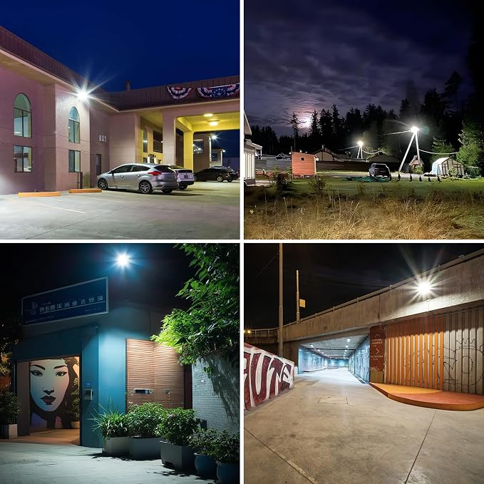 CINOTON 120W LED Flood Lights Outdoor, IP65 Waterproof Exterior Security Wall Lights with 180°Knuckle, 16800LM 120V Outside Aluminum Lighting Fixture for Courtyard Barn Garage 5000K 4 Pack, UL Listed