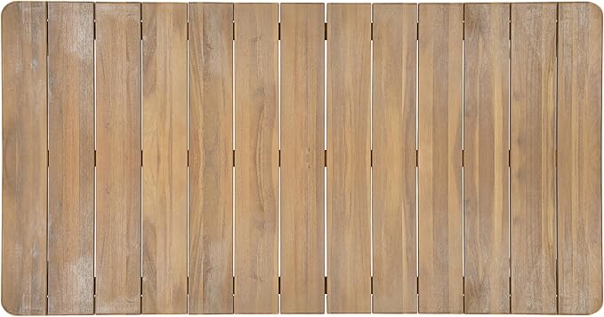 Christopher Knight Home Kegy 67" Patio Acacia Wood Dining Table with Slatted Tabletop, Outdoor Farmhouse Rectangular Dining Room Table for 6 Persons, Outdoor Dining Table for Backyard, Light Teak