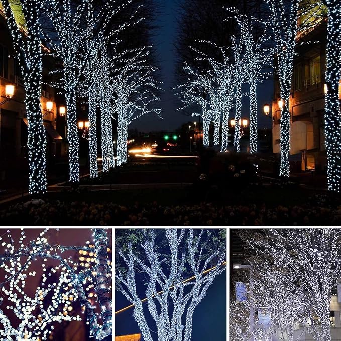 Solar String Lights Outdoor 6 Pack 255FT 720 LED Christmas Light Cool White | 8 Modes, Auto On/Off, Memory Function, Waterproof Solar Twinkle Lights for Outside Xmas Tree Balcony Porch Christmas Decor
