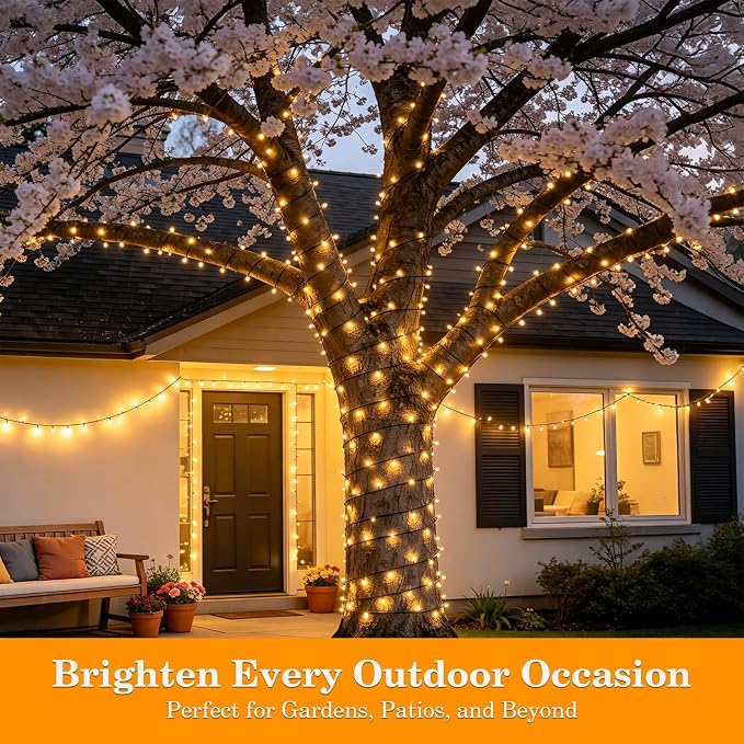 Extra Long 264Ft 800 LED Christmas Lights with Timer, Green Wire Fairy Starry String Lights Plug in, 8 Modes and Memory, forIndoor Outdoor Xmas Tree Wedding Party Decoration,Warm White