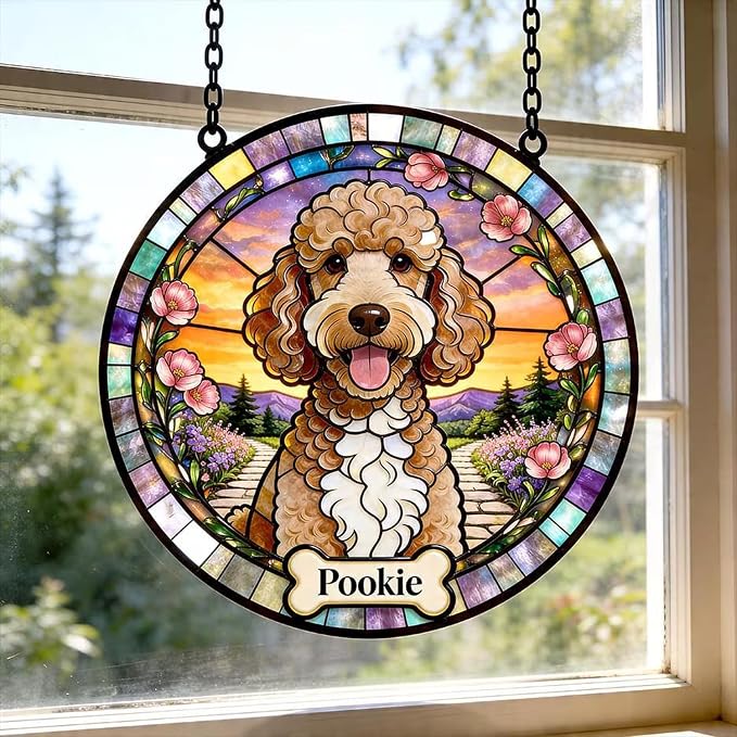 Personalized Pet Memorial Suncatcher Dog Cat, Pet Memorial Suncatcher, Custom Pet Loss Suncatcher, Gifts for Dog Lovers