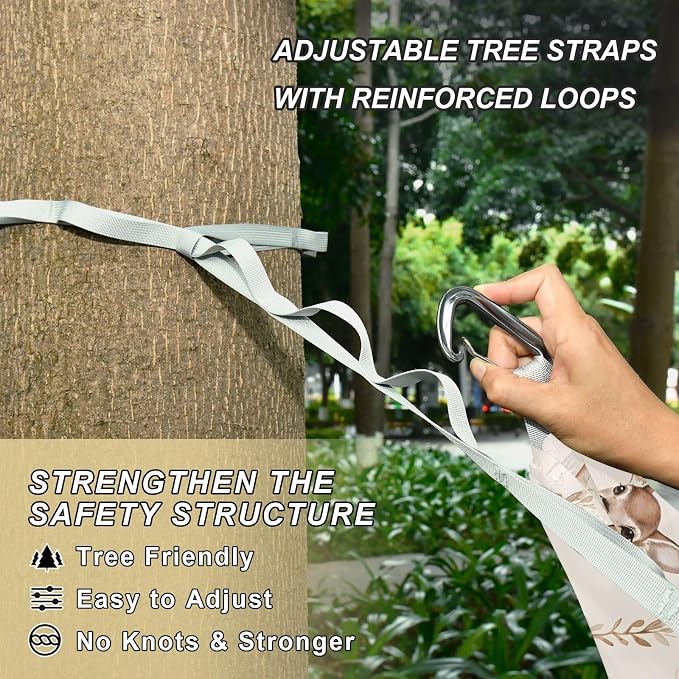 Camping Hammock Outdoor Hammocks for Outside Sika Deer Cute Beach Trees Portable Lightweight with Pockets Tree Straps Indoor Small