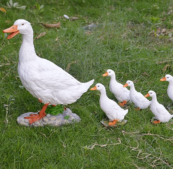 Real Farm Duck Statues,Duck Fence Decoration,Funny Resin Duck Decor,Outdoor Real Animal Statue,Duck Sculpture,Perfect for Home Garden Stairs,Farm,Patio,Backyard