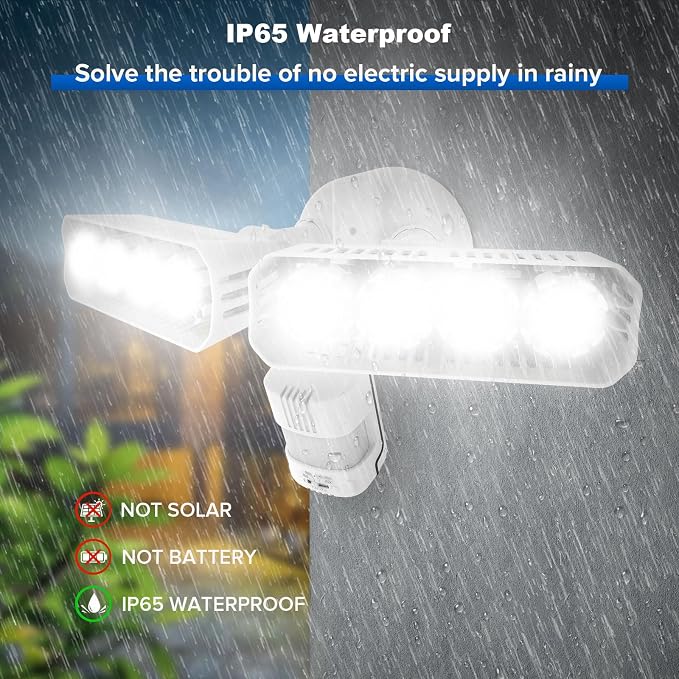 SANSI 36W 3600LM LED Motion Sensor Outdoor Light, IP65 5000K (White) | 350W Equiv 4 Modes Motion Lights for Outside, Flood Lights Outdoor Security Lights for Backyard, Garage, Yard, Porch
