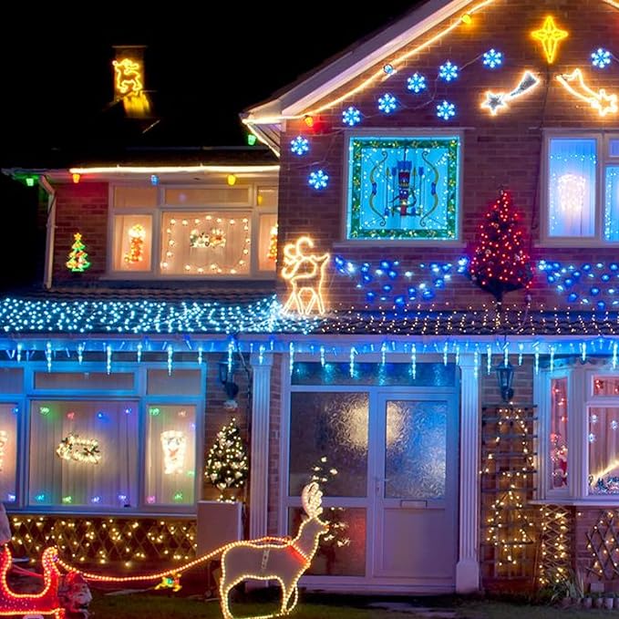 Blue Christmas Lights, 2 Pack Total 40 FT 200 Count Incandescent Christmas Mini Tree String Lights, Waterproof Christmas Decorations for Outdoor Indoor Xmas Patio Home Party Garden Yard Decor