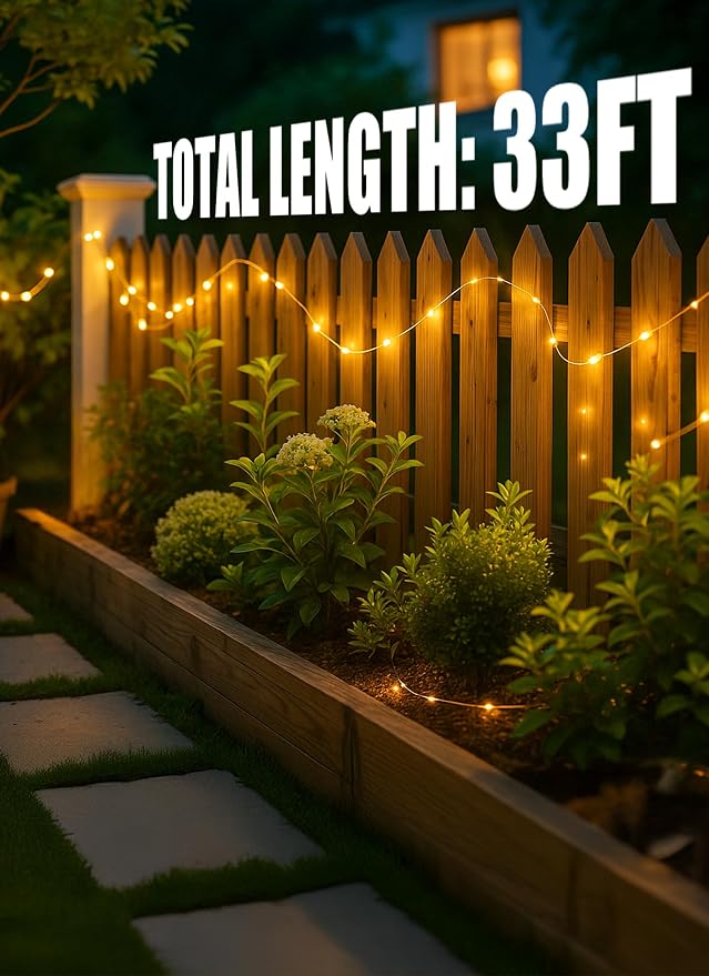 Solar String Lights, 6 Pack Total 198Ft 600 LED Fairy Lights Warm White | IP65 Waterproof Solar Fairy Lights with 8 Modes, Twinkle Solar Powered Outdoor Lights for Patio Yard Trees Wedding Christmas