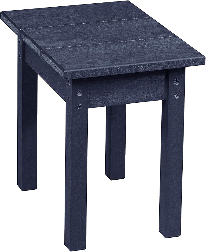 Durable Recycled Plastic Outdoor Patio Side Table, Atlantic Navy