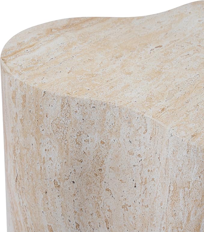 Christopher Knight Home Yayce 18.11" H Indoor Outdoor Accent Side Table, Patio Decorative End Table, Cloud-Shaped Lightweight Concrete Garden Stool for Patio Balcony & Garden Decor, Light Beige