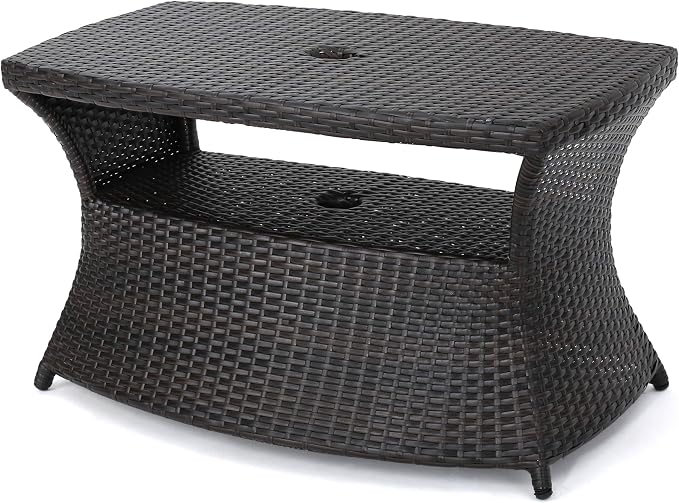 Christopher Knight Home Berkeley Outdoor Wicker Side Table, Multibrown