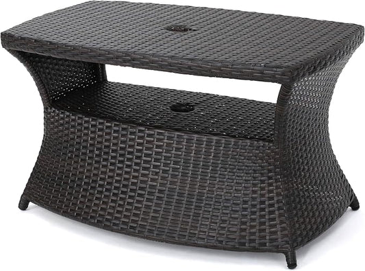 Christopher Knight Home Berkeley Outdoor Wicker Side Table, Multibrown