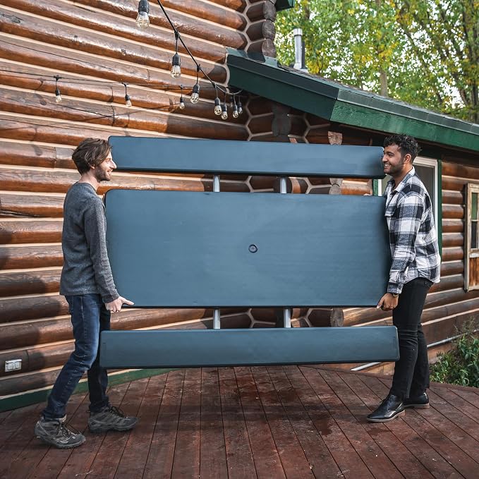 Lifetime 22123 Folding Picnic Table, 6 Feet, Hunter Green