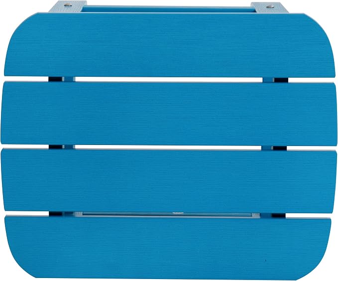EMMA + OLIVER Hammond Adirondack Side Table - Blue Finish - Durable Polyresin Construction - Suitable for Indoor/Outdoor Use - UV Resistant