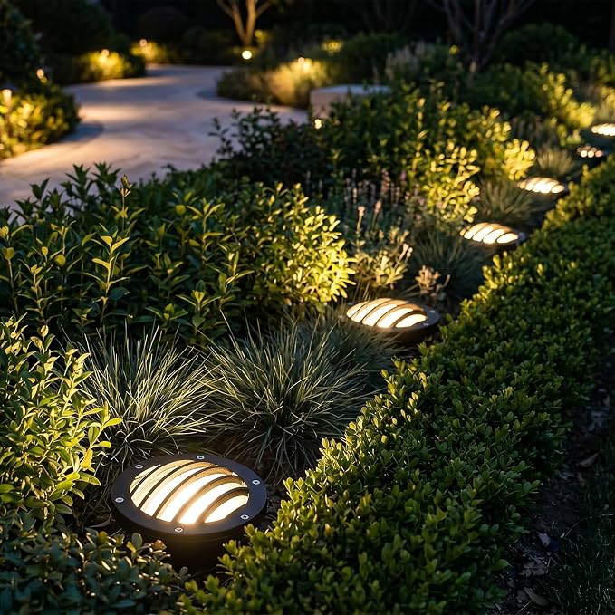 Malibu Low Voltage Well Lights 4W LED Outdoor Landscape Deck Lights 12V Well Light 200Lumen in-Ground Light 2800K Warm White with Connector & Stake for Step Tree Patio Yard Garden 1Pack 8401-3500-01