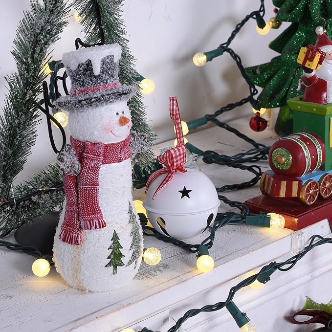 Globe String Lights, 200 LED Mix-Ball Fairy Lights Plug in UL Listed 67FT Christmas Tree Lights Christmas Outdoor Indoor Fairy Lights for Bedroom Tree Patio Party Garden Wedding, Warm White